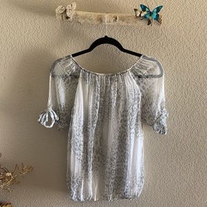Viola Borghi Pure Silk Leopard Prints Blouse